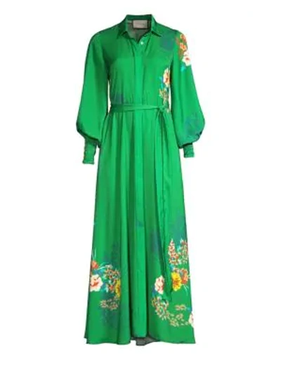 Alexis Yadira Floral Midi Dress In Dynasty Green