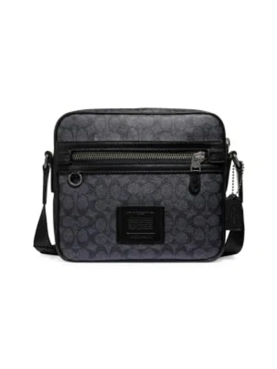 Coach Dylan Logo Print Crossbody In Black Charcoal