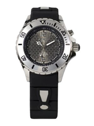 Kyboe! Power Black Silicone & Stainless Steel Strap Watch/40mm In Black-silver