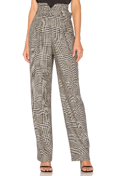 Rebecca Taylor High-rise Plaid Pants In Black Combo