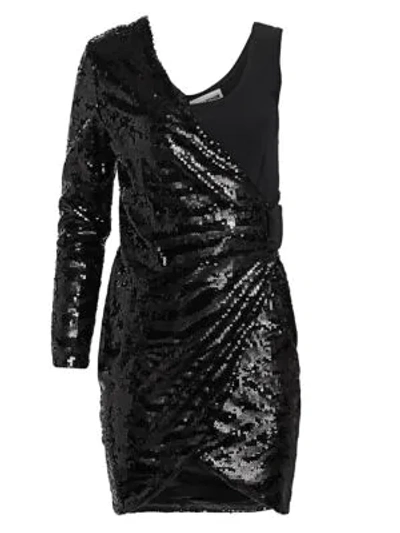 Each X Other One-shoulder Sequin Mini Dress In Black