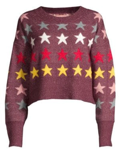 Wildfox Rainbow Star Sweater In Crushed Berry