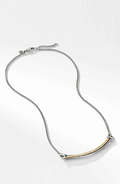 David Yurman Women's Crossover 18k Yellow Gold & Sterling Silver Bar Necklace In Silver/gold
