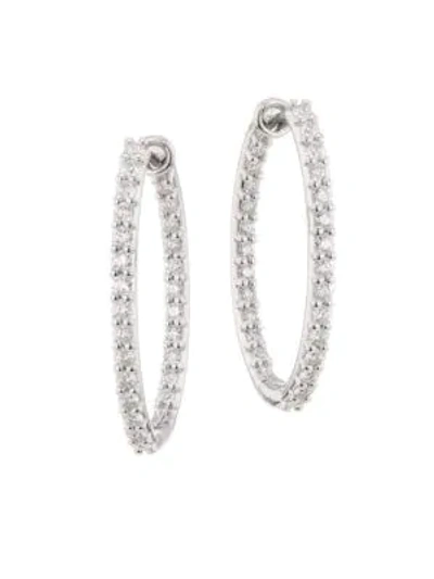 Hearts On Fire Women's Hof Classics 18k White Gold & Round Diamond Inside-out Oval Hoop Earrings