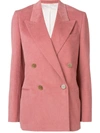 Acne Studios Double-breasted Cotton-blend Corduroy Blazer In Old Pink