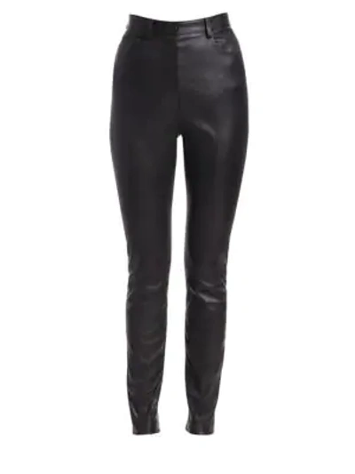 The Row Kate Leather Pants In Black