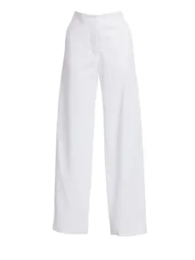 The Row Taylor Cotton Trousers In White
