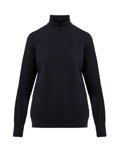 The Row Janilleen Roll-neck Cashmere Sweater In Dark Navy