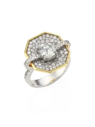 Plevé Women's Opus Diamond & 18k White Gold Octagon Ring