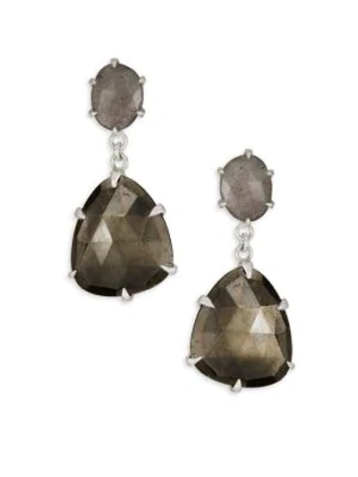 Chan Luu Sterling Silver, Pyrite & Labradorite Drop Earrings