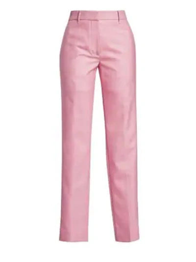 Calvin Klein 205w39nyc Check Straight Leg Trousers In Pink Mist White