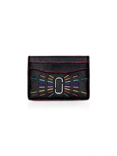 Marc Jacobs Leather Card Case In Black Multi