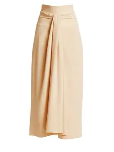 The Row Alina Tie-waist A-line Midi Skirt In Butter
