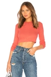 Cotton Citizen The Venice Crop Shirt In Coral