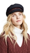 Rag & Bone Velvet-trimmed Checked Tweed Cap In Nvymulti