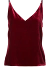 L Agence Gabriella Velvet Camisole Tank In Red