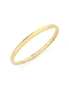 Ippolita Classico Narrow 18k Yellow Gold Flat Hammered Bangle Bracelet