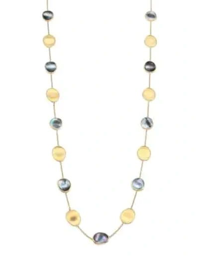 Marco Bicego Women's Lunaria Black Mother-of-pearl & 18k Yellow Gold Long Necklace/36" In Gold/black Pearl