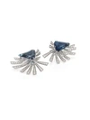 Hueb Women's Mirage Burst Diamond, Blue Topaz & 18k White Gold Front-back Earrings In White Gold/blue Topaz