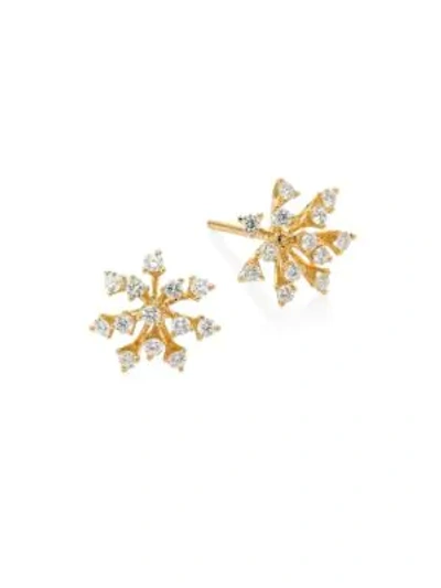 Hueb Women's Modern Diamond & 18k Yellow Gold Stud Earrings