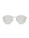 Ray Ban Hexagonal Sunglasses In Light Blue