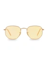 Ray Ban Rb3548 54mm Hexagonal Sunglasses In Yellow