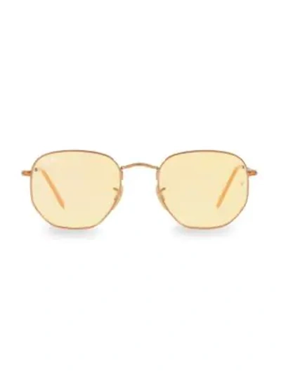 Ray Ban Rb3548 54mm Hexagonal Sunglasses In Yellow