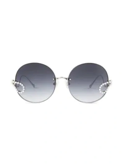 For Art's Sake 57mm Passion Fruit Round Sunglasses In Grey