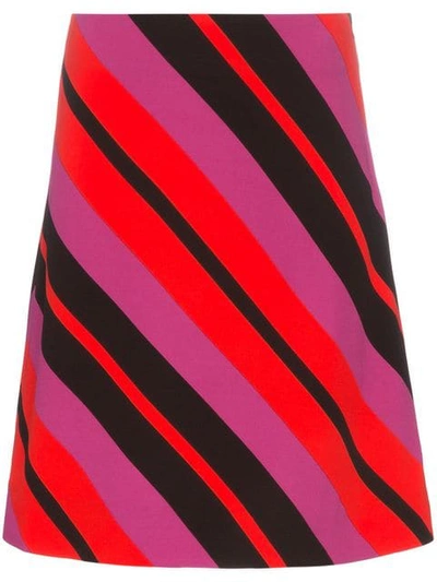 Marni Diagonal Stripe Mini Skirt In Multicolour
