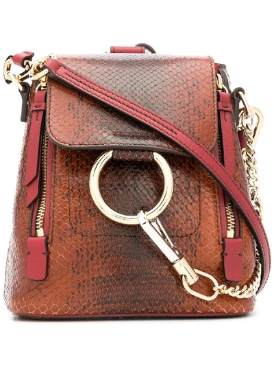 Chloé Small Faye Backpack In Brown