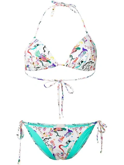 Etro Multi-print Bikini In White