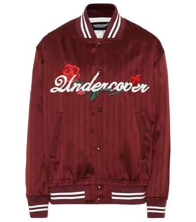 Undercover Satin Bomber Jacket In Red