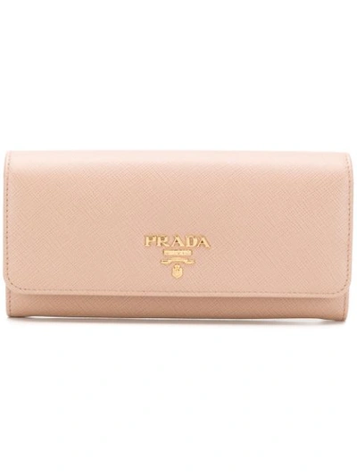 Prada Classic Continental Wallet In Neutrals