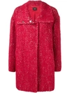 Liu •jo Short Cocoon Coat In Red