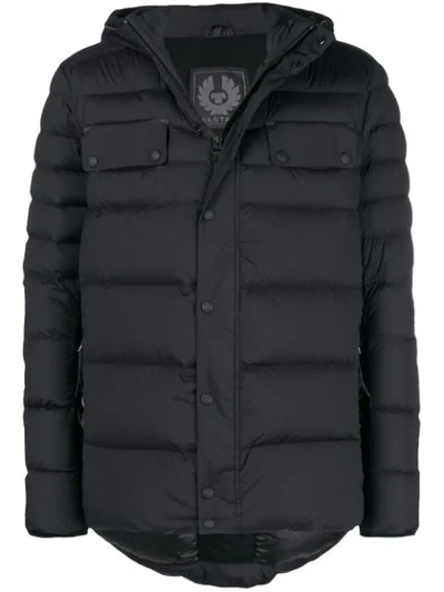 Belstaff Atlas Hooded Nylon Down Jacket In Black