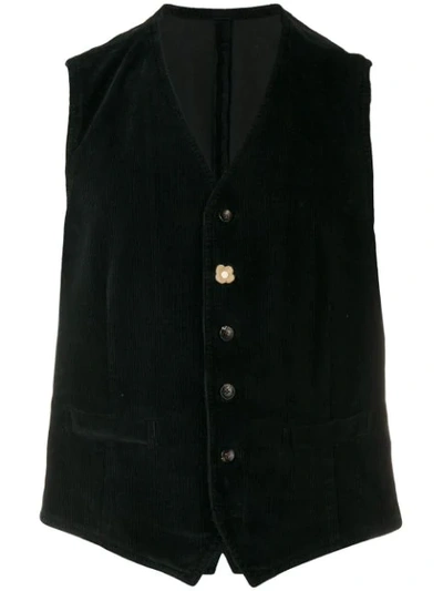 Lardini Classic Corduroy Vest - Black