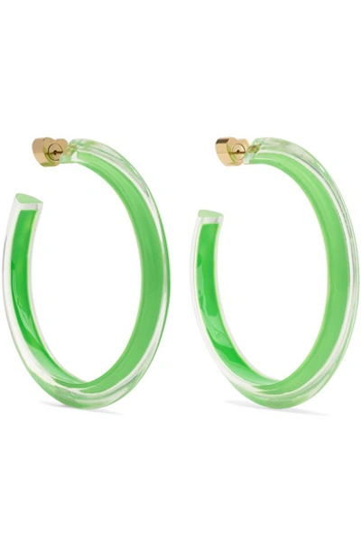 Alison Lou Medium Jelly Lucite And Enamel Hoop Earrings In Gold