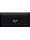 Prada Logo Wallet In Black