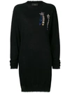 Lédition Sequin Star Sweater Dress - Black