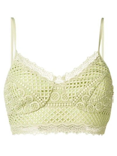 Charo Ruiz Lace Cropped Top In Green