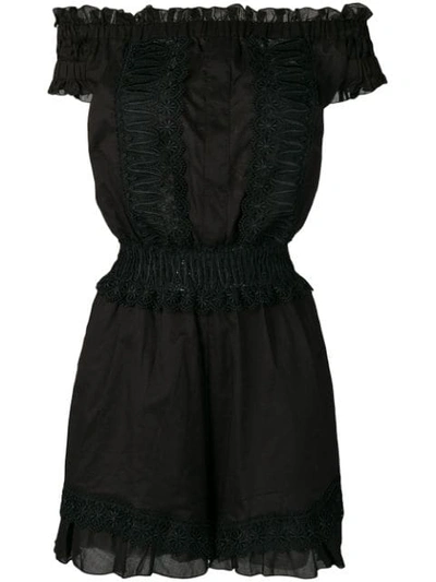 Charo Ruiz Off Shoulder Playsuit - Black