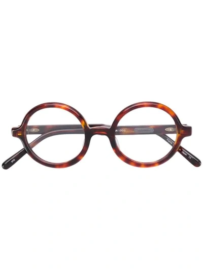 Matsuda Round Frame Glasses - Brown In Black