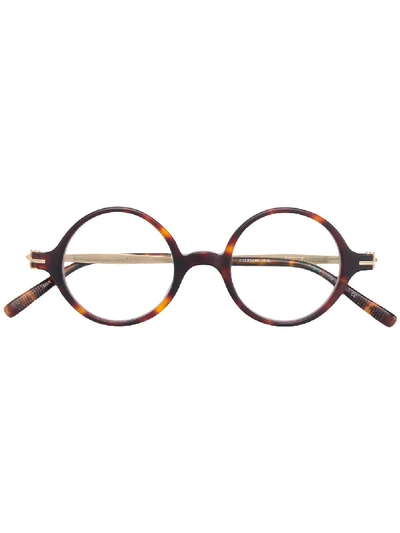 Matsuda Round Frame Glasses In Brown