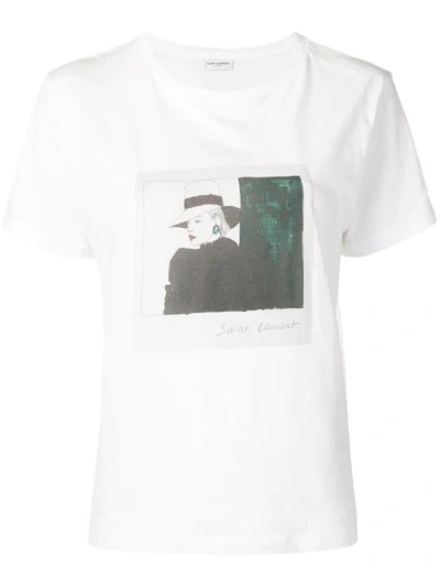 Saint Laurent Photographic Print T-shirt In White