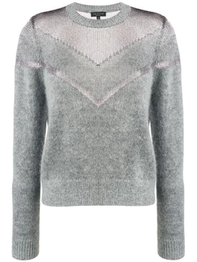 Rag & Bone Blaze Lurex Knit Sweater In Grey