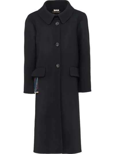 Miu Miu Einreihiger Mantel In Black