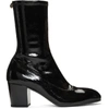 Gucci Printyl Patent Leather Zip Boot In 1000 Black
