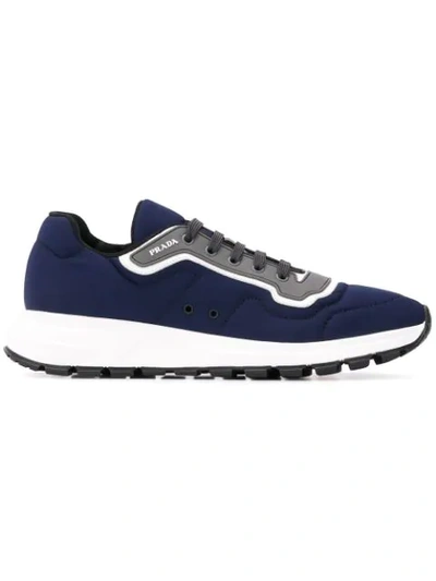 Prada Match Race Nylon Gabardine Sneakers In Blue | ModeSens