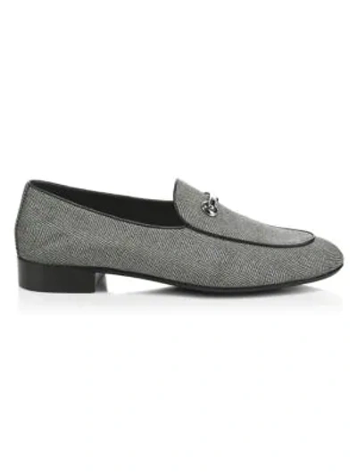 Giuseppe Zanotti Spilar Jacquard Leather Loafers In Grey