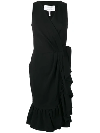 Milla Milla Ruffled Wrap Dress In Black